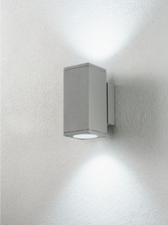 Απλίκα ΕΞωτερικού Χώρου LED 2xGU10 Nevada Ασημί IP54