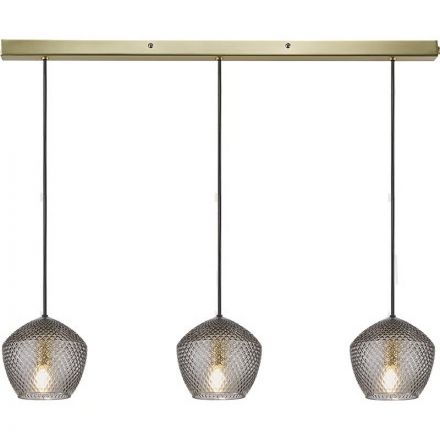 Κρεμαστό Τρίφωτο Φωτιστικό Orbiform LED 3xE14 Μέταλλο/Γυαλί Brass