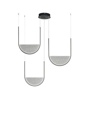 Κρεμαστό Φωτιστικό LED 108W Lotus Μαύρο/Smoke