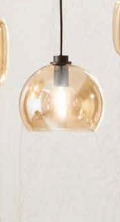 Κρεμαστό Φωτιστικό LED 1xE14 Verve Ø 20x17 Μαύρο/Amber