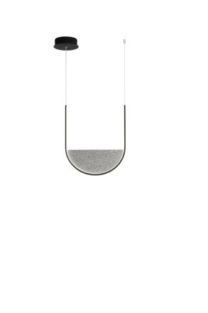 Κρεμαστό Φωτιστικό LED 34W Lotus Μαύρο/Smoke