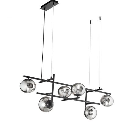 Κρεμαστό Πολύφωτο Φωτιστικό LED 6xE14 Jewel Μαύρο/Smoke