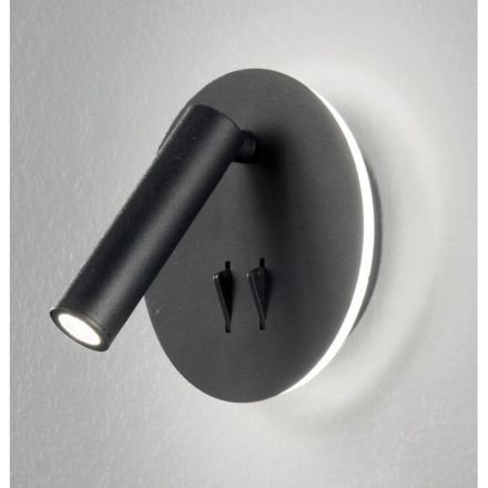 Στρογγυλή Απλίκα Spot LED 6W+3W Sella Μαύρη