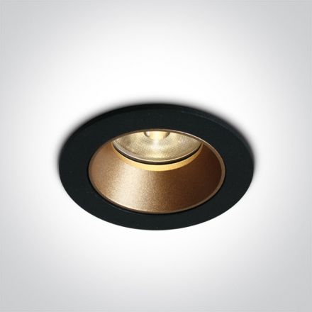 Χωνευτό Σποτ COB LED 7W 3000K Αλουμίνιο 230V Μαύρο Dark Light