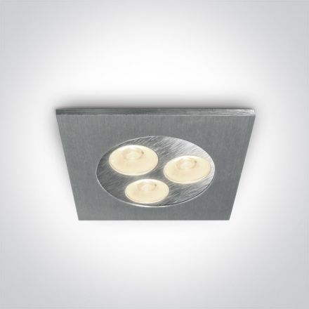 Χωνευτό Σποτ LED 3x1W 3000K Αλουμίνιο Dimmable