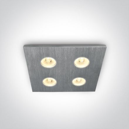 Χωνευτό Σποτ LED 4x1W 6000K Αλουμίνιο Dimmable