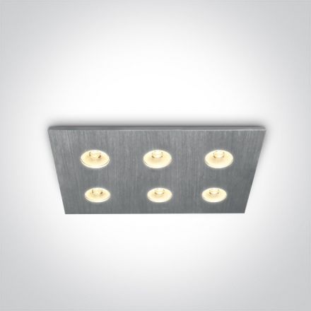 Χωνευτό Σποτ LED 6x1W 3000K Αλουμίνιο Dimmable