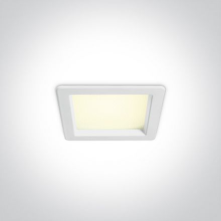 Χωνευτό Τετράγωνο Σποτ LED 10W Αλουμίνιο Λευκό IP44