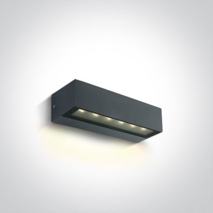 Επίτοιχο Φωτιστικό LED 8W 3000K IP65 Αλουμίνιο Μαύρο