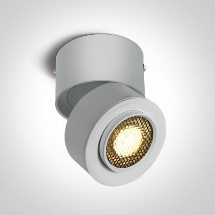 Επίτοιχο Ρυθμιζόμενο Spot COB LED 15W Honeycomb 3000K Αλουμίνιο Λευκό