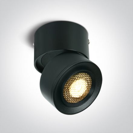 Επίτοιχο Ρυθμιζόμενο Spot COB LED 15W Honeycomb 3000K Αλουμίνιο Μαύρο
