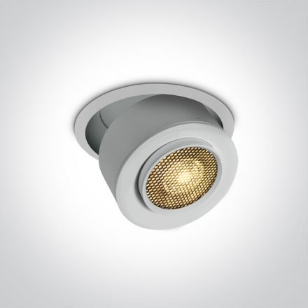 One Light Ρυθμιζόμενο Spot COB LED 28W Honeycomb 3000K Αλουμίνιο Λευκό