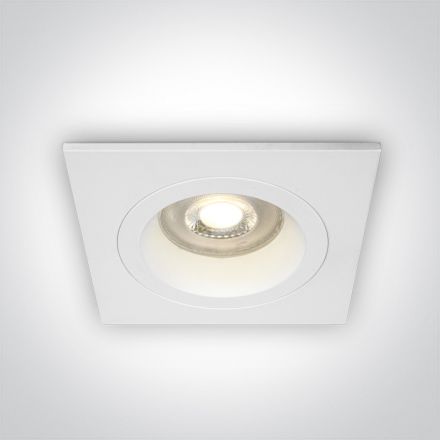 Τετράγωνο Χωνευτό Σποτ Dual Ring Range LED GU10 MR16 Αλουμίνιο Λευκό