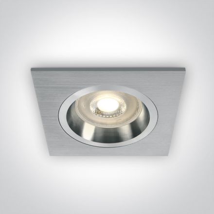 Τετράγωνο Χωνευτό Σποτ Dual Ring Range LED GU10 MR16 Αλουμίνιο