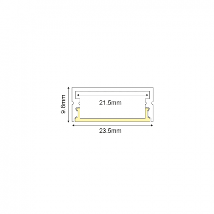 ACA Προφίλ Αλουμινίου Με Οπάλ Κάλυμμα NORM 2m P117U