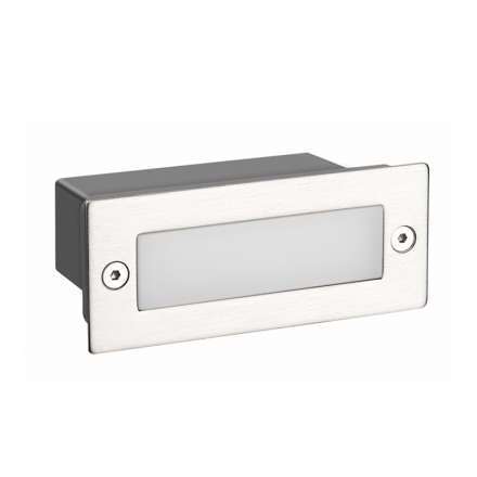 ACA Χωνευτή Step Απλίκα LED 2W 3000K PAS IP54 Nickel Mat 110x44