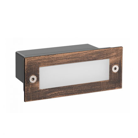 ACA Χωνευτή Step Απλίκα LED 2W 6000K PAS IP54 Σκουριά 110x44