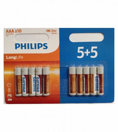 Philips Μπαταρίες ΑΑΑ Heavy Duty 5+5 Longlife