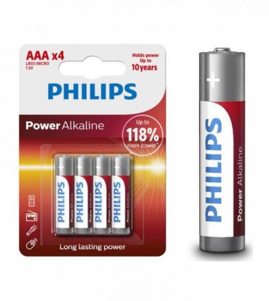 Philips Μπαταρίες Αλκαλικές AAA x4 1.5V
