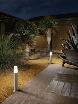 Ondaluce Φωτιστικό Κήπου LED E27 Pou Ασημί IP44 83cm