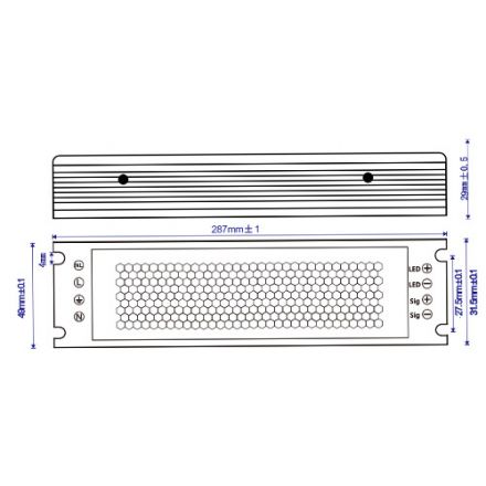 Baris Light Τροφοδοτικό IP20 12V 150W TRIAC & 0/1-10V DIMMABLE 287x49x29mm