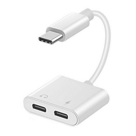 Μετατροπέας USB-C male σε USB-C 2x female Λευκό (CAB-UC054)