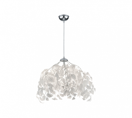 Trio Lighting Κρεμαστό Φωτιστικό 1xE27 LEAVY Chrome-Λευκό Μέταλλο-Πλαστικό