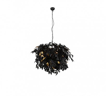 Trio Lighting Κρεμαστό Φωτιστικό 4xE14 LEAVY Μαύρο-Χρυσό Μέταλλο-Πλαστικό