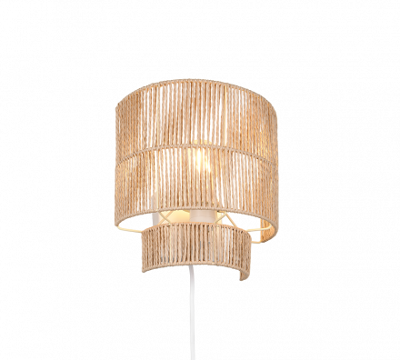 Trio Lighting Επίτοιχο Φωτιστικό 1xE27 SATNA Καφέ Paper