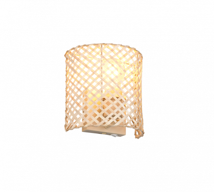 Trio Lighting Επίτοιχο Φωτιστικό 1xE27 BINA Μέταλλο-Bamboo Καφέ