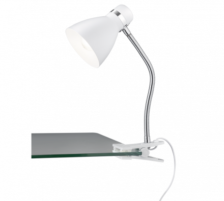 Trio Lighting Φωτιστικό Γραφείου LED E27 Με Κλιπ Μεταλλικό Λευκό Ματ