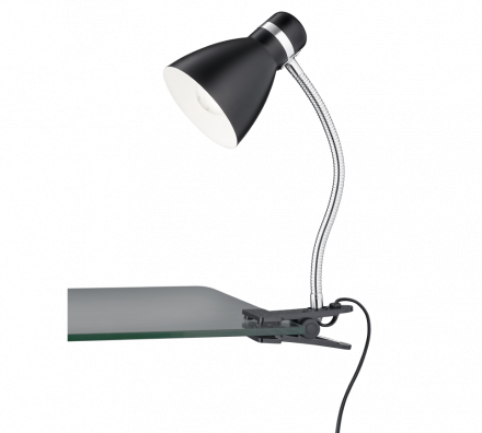 Trio Lighting Φωτιστικό Γραφείου LED E27 Με Κλιπ Μεταλλικό Μαύρο Ματ