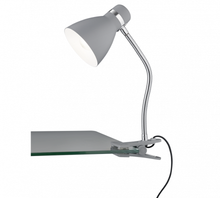 Trio Lighting Φωτιστικό Γραφείου LED E27 Με Κλιπ Μεταλλικό Γκρι