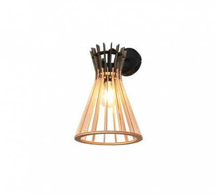 Trio Lighting Επίτοιχο Φωτιστικό 1xE27 ALICE Μαύρο Μέταλλο-MDF