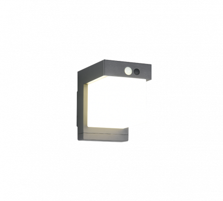 Trio Lighting Hybrid Ηλιακό Επίτοιχο Φωτιστικό LED 5.5W 4000K Motion/Dusk Sensor COLOMBO Μαύρο Ματ