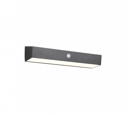 Trio Lighting Hybrid Ηλιακό Επίτοιχο Φωτιστικό LED 6W 4000K Motion/Dusk Sensor SILVES Μαύρο