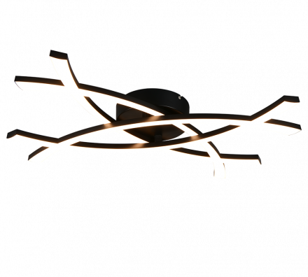 Trio Lighting Πλαφονιέρα LED 22W 3000K POLLOCK Μαύρο Ματ Μέταλλο