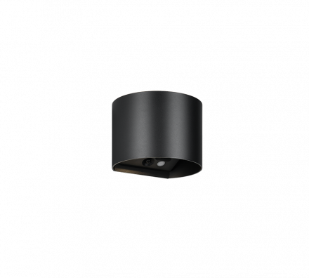 Trio Lighting Επίτοιχο Φωτιστικό LED 2x1W 3000K GENIE Μαύρο Ματ Πλαστικό IP44 Motion Sensor