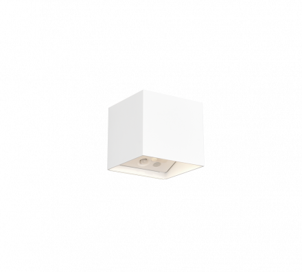 Trio Lighting Τετράγωνη Απλίκα LED 2x1W 3000K GENIE Λευκό Ματ Πλαστικό IP44 Motion Sensor