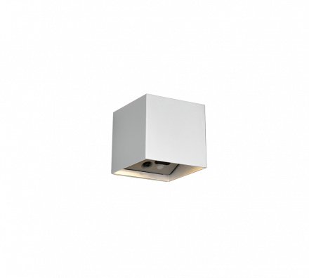 Trio Lighting Τετράγωνη Απλίκα LED 2x1W 3000K GENIE Γκρι Πλαστικό IP44 Motion Sensor