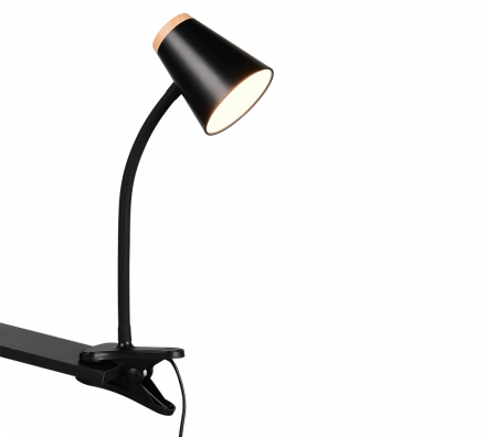 Trio Lighting Φωτιστικό Γραφείου Clip LED 4.5W 3000K PONGO Μαύρο Ματ Μέταλλο