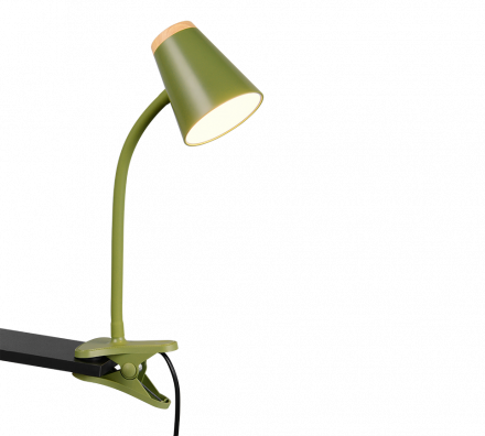 Trio Lighting Φωτιστικό Γραφείου Clip LED 4.5W 3000K PONGO Πράσινο Μέταλλο