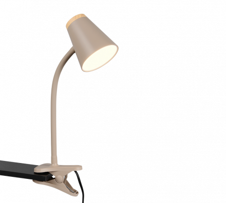 Trio Lighting Φωτιστικό Γραφείου Clip LED 4.5W 3000K PONGO Σκούρο Μπεζ Μέταλλο