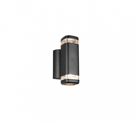 Trio Lighting Επίτοιχο Φωτιστικό 2xGU10 BARCELOS Μαύρο Ματ Αλουμίνιο