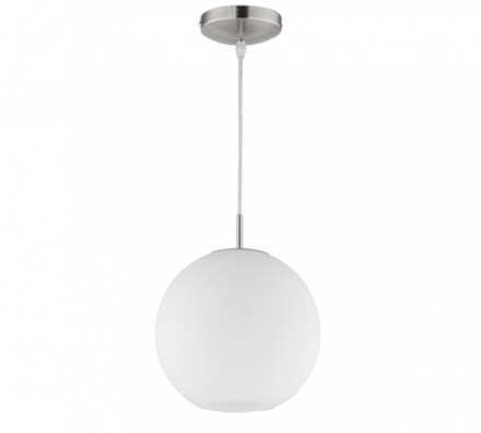 Trio Lighting Κρεμαστό Φωτιστικό 1xE27 MOON Nickel Mat-Λευκό Μέταλλο-Γυαλί 25cm