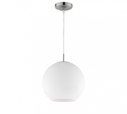 Trio Lighting Κρεμαστό Φωτιστικό 1xE27 MOON Nickel Mat-Λευκό Μέταλλο-Γυαλί 30cm