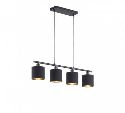 Trio Lighting Κρεμαστό Φωτιστικό 4xE14 TOMMY Μαύρο Ματ-Χρυσό Μέταλλο