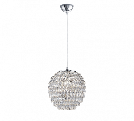Trio Lighting Κρεμαστό Φωτιστικό 1xE27 PETTY Chrome Μέταλλο-Πλαστικό