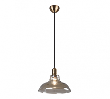 Trio Lighting Κρεμαστό Φωτιστικό 1xE27 ALDO Ορείχαλκος-Amber Μέταλλο-Γυαλί