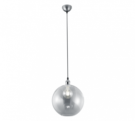 Trio Lighting Κρεμαστό Φωτιστικό 1xE27 DINO Nickel Mat Μέταλλο-Γυαλί